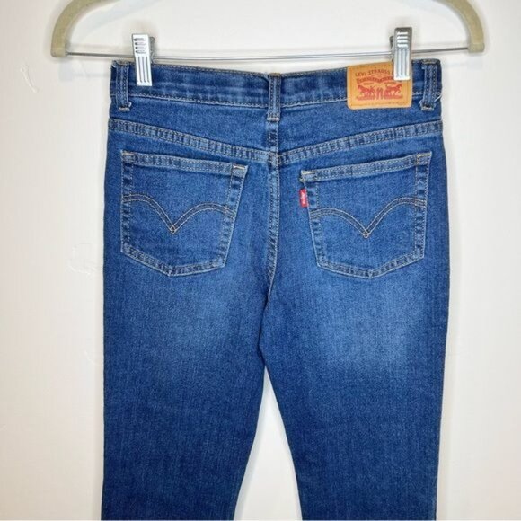 Levi’s Girls High Rise Ankle Straight Jeans with Raw Hem, Size 12 - Picture 7 of 10